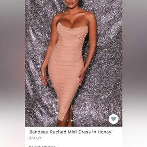 Bandeau ruched midi dress oh Polly